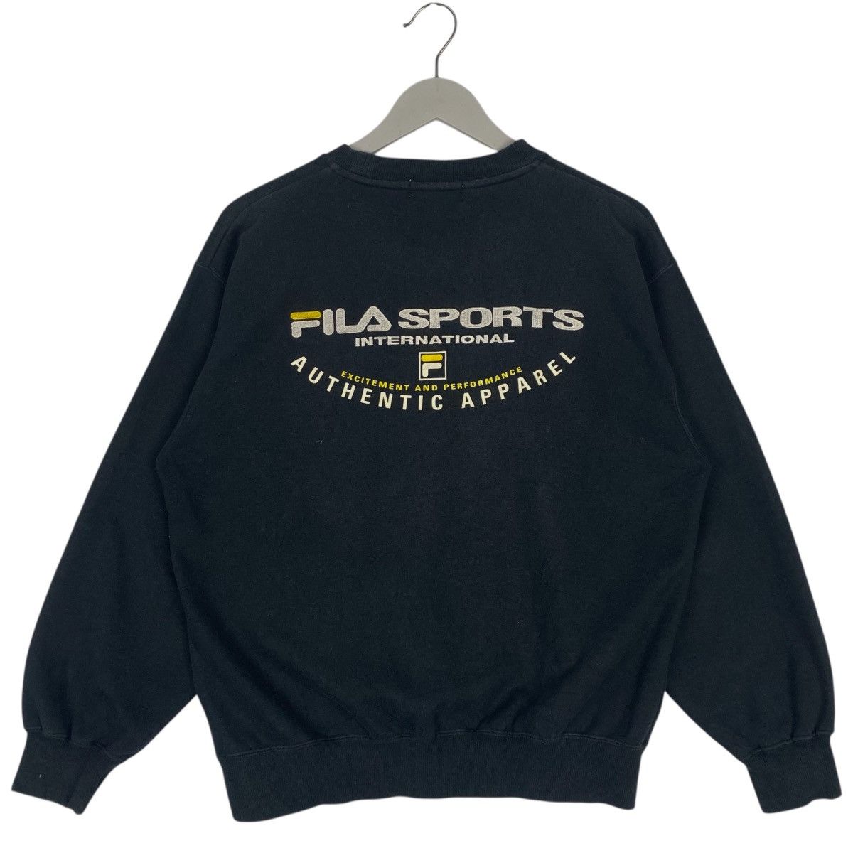 Other Vintage Fila Printed Logo Black Pullover Jumper Size S Size US S / EU 44-46 / 1 - 5 Thumbnail