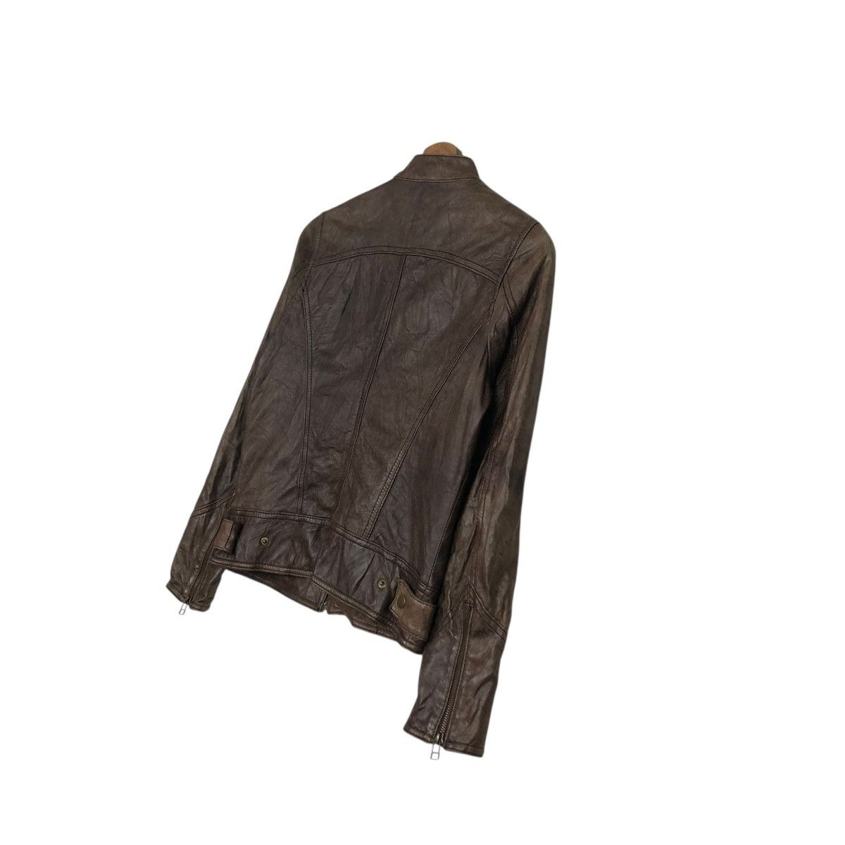 Japanese Brand 🔥CROPPED BIKER LEATHER JACKET BACK NUMBER ISSEY MIYAKE Size US M / EU 48-50 / 2 - 12 Thumbnail