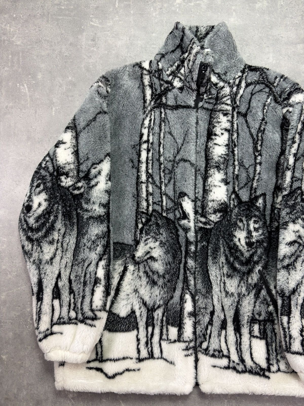 Vintage Vintage Animal Printed Wolf Pack Fleece Jacket XXL Size US XXL / EU 58 / 5 - 3 Thumbnail