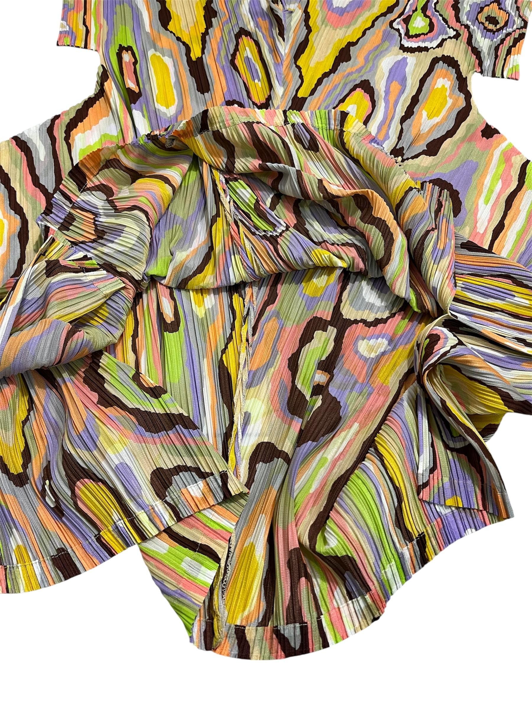 Pleats Please Issey Miyake Pleats Please Issey Miyake Wooden Pattern Multicolor Dress Size L / US 10 / IT 46 - 5 Thumbnail