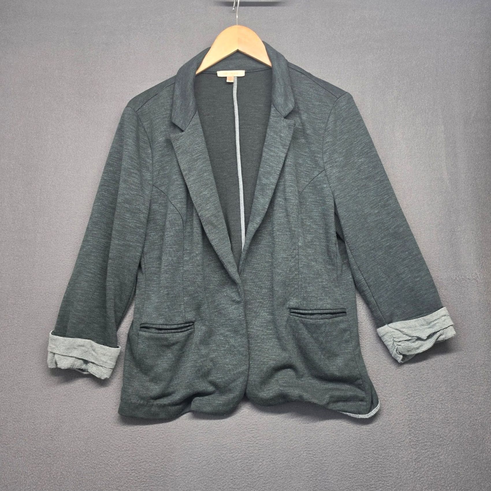 Vintage Skies Are Blue Cardigan Jacket Open Front Blazer Green XL Womens Cardigan Knit Green Blue Blazer 90s Womens XL Size XL / US 12-14 / IT 48-50 - 2 Thumbnail