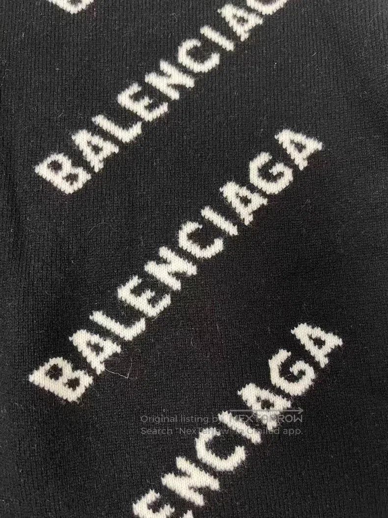 Balenciaga Balenciaga Ribbed knit round neck logo intarsia crew neck Size S / US 4 / IT 40 - 3 Thumbnail