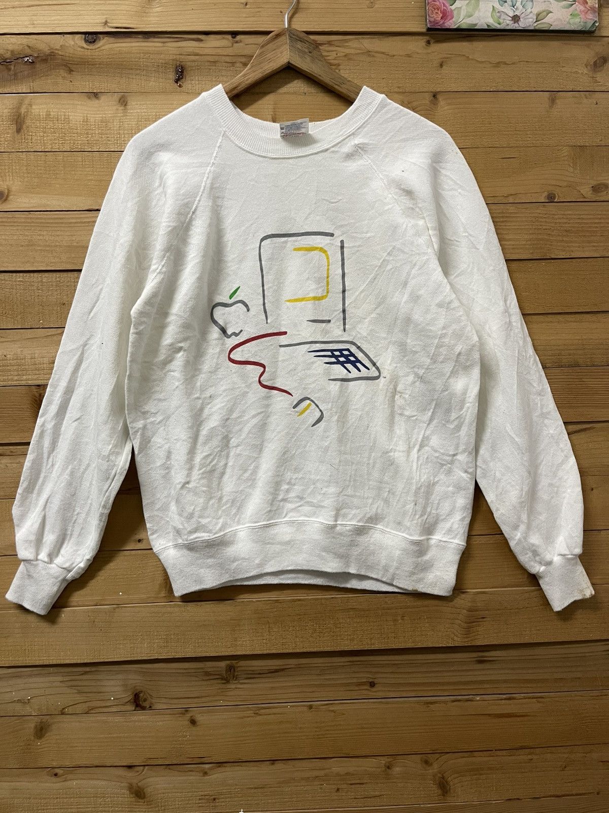 Apple Vintage 90s Apple🍏 sweatshirt Size US M / EU 48-50 / 2 - 1 Thumbnail