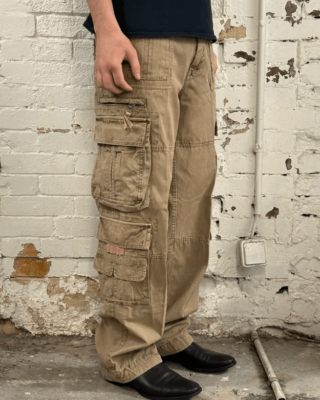 Dolce & Gabbana AW2006 Dolce & Gabbana Beige Cotton Multi-Pocket Cargo Pants Size US 28 / EU 44 - 3 Thumbnail
