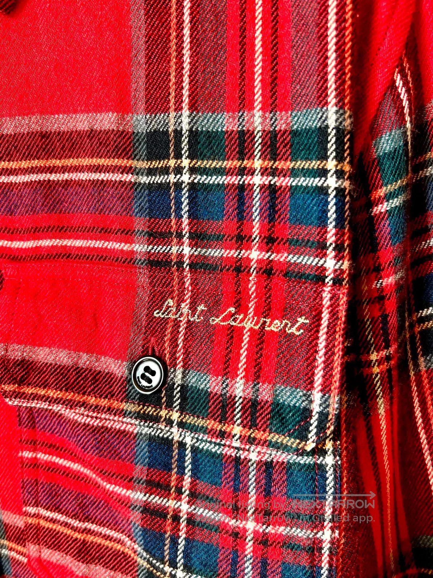Saint Laurent Paris Saint Laurent 21FW Red Wool Plaid Shirt. Size S / US 4 / IT 40 - 4 Thumbnail