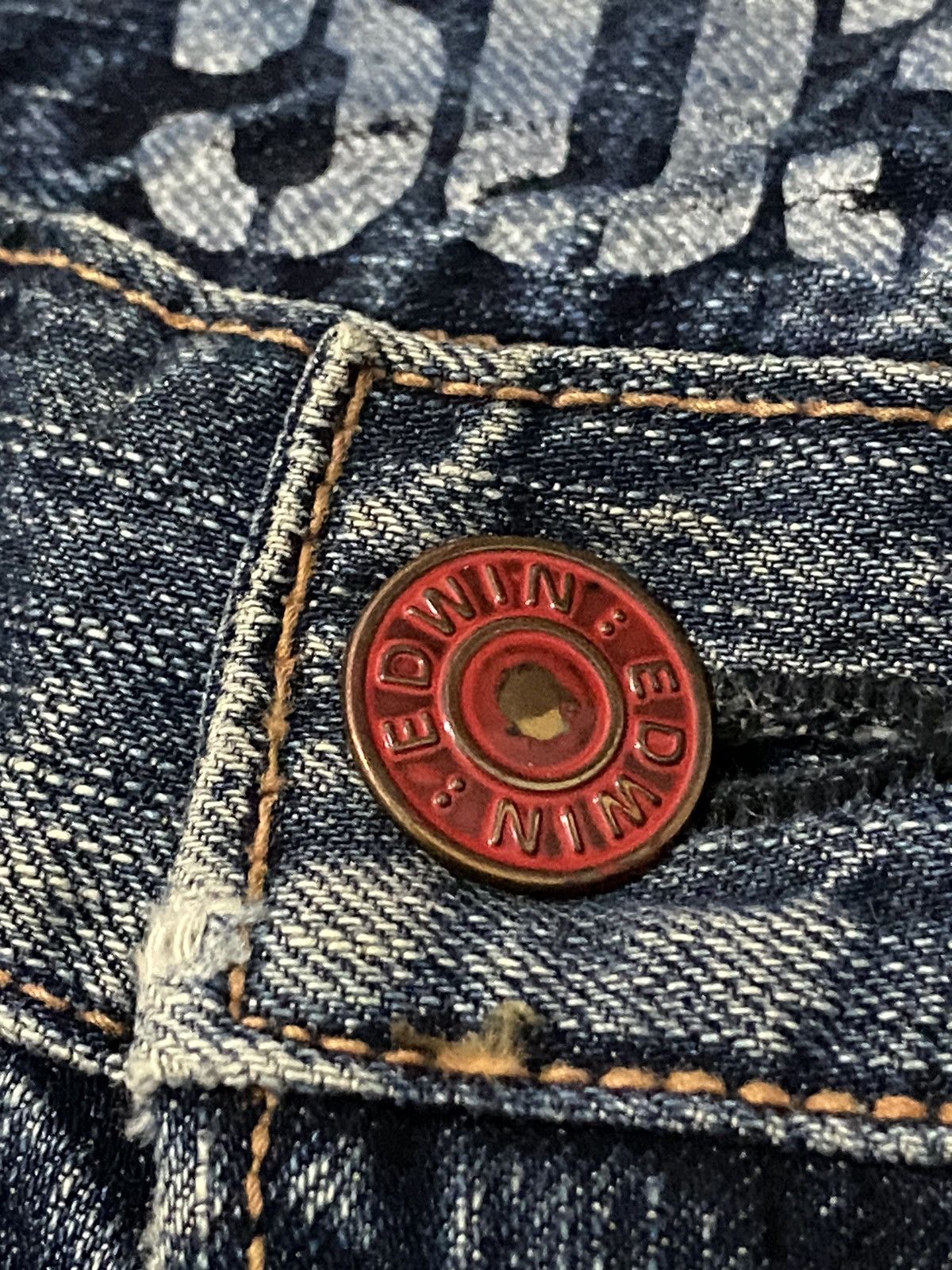 Le Grande Bleu (L.G.B.) Vintage Edwin Japan 503 Blue Trip Slim Whisker Washed Size US 32 / EU 48 - 22 Thumbnail