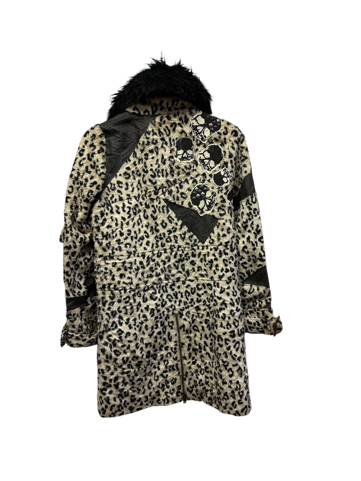 Japanese Brand 🔥Glad News Punk Faux Fur Leopard Skull Jacket Size US S / EU 44-46 / 1 - 15 Thumbnail
