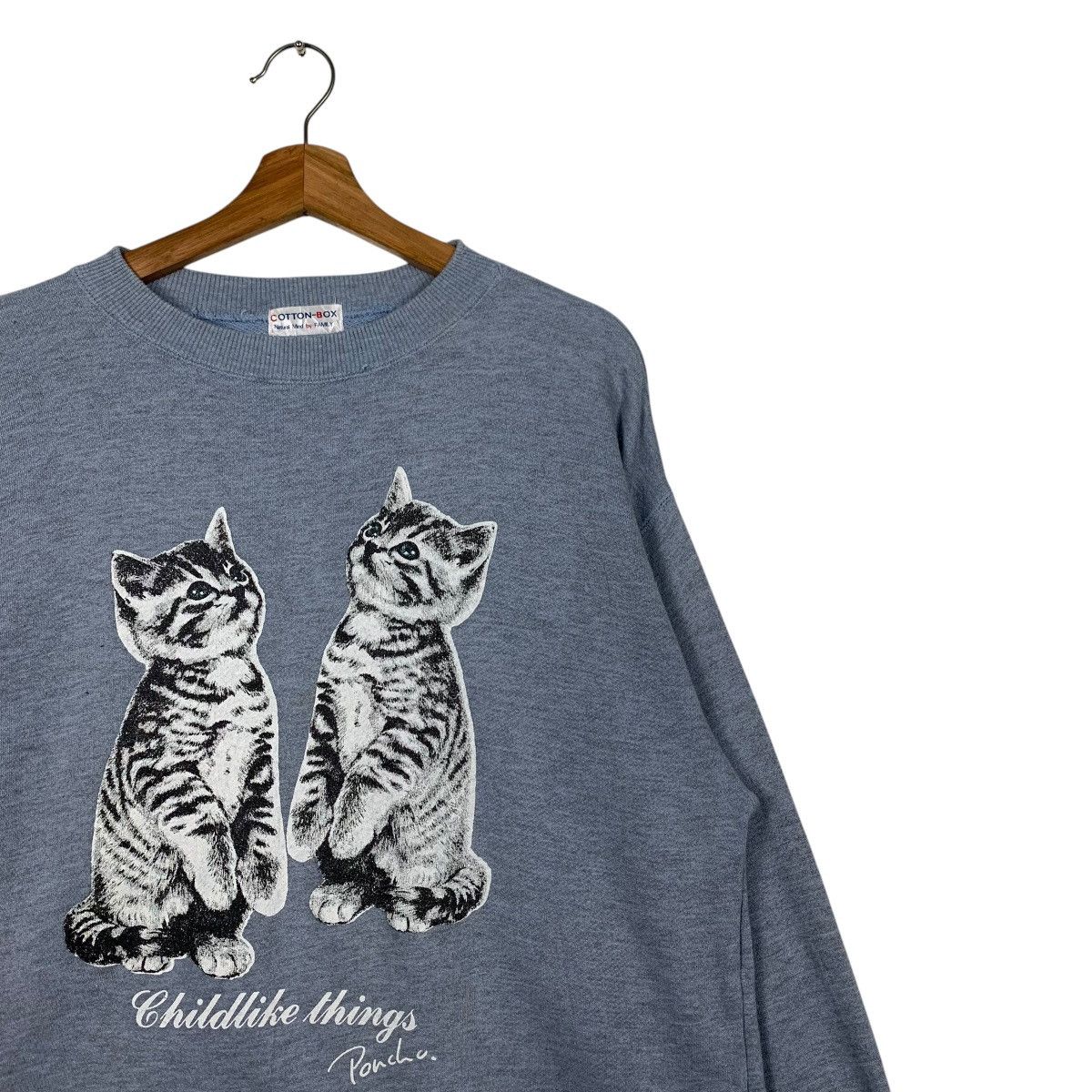 Other Childlike Things Poncho Cats Graphics Sweater #1679-C75 Size US L / EU 52-54 / 3 - 5 Thumbnail
