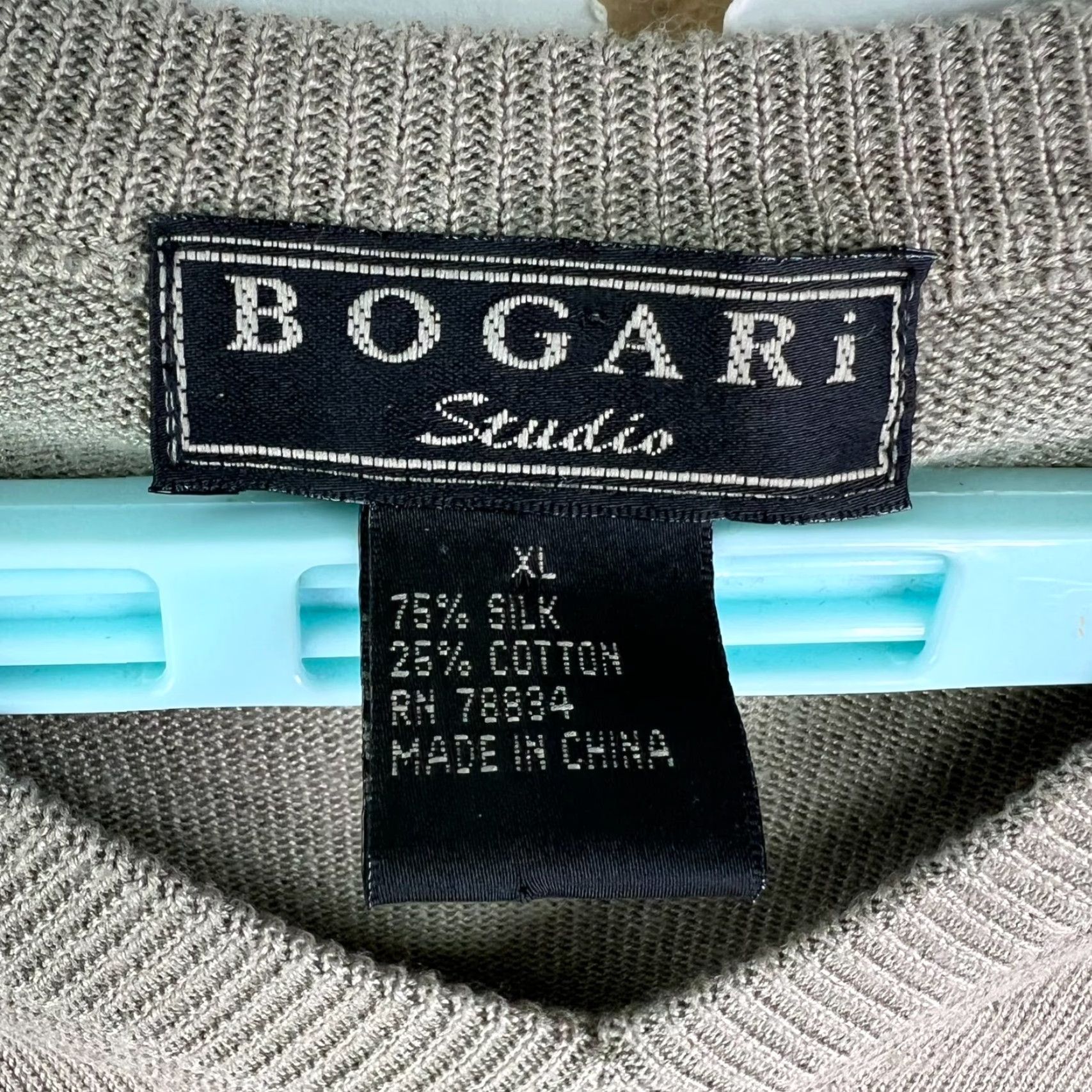 Vintage Bogari Silk Blend V-Neck Short Sleeve Sweater Men's XL Beige Pullover Lightweight Breathable Casual Size US XL / EU 56 / 4 - 3 Thumbnail