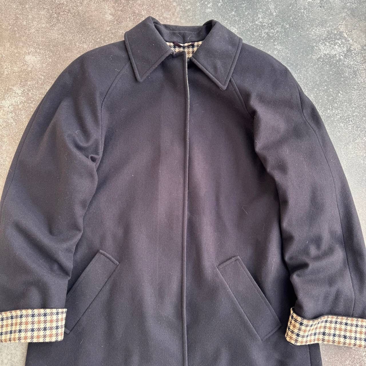 Aquascutum × Vintage 80s Aquascutum Limited Vintage Navy Wool Trench Coat Size L / US 10 / IT 46 - 7 Thumbnail