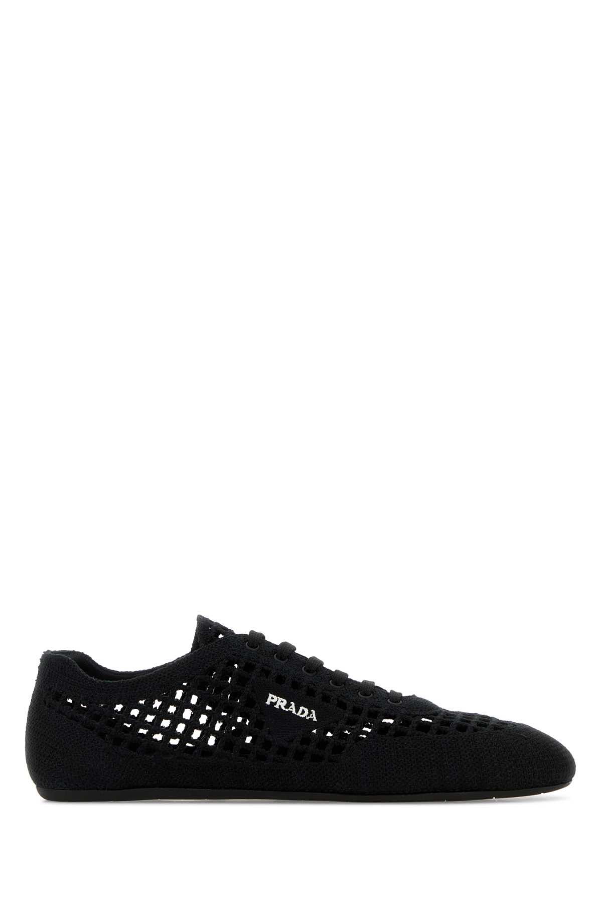 Prada Black Crochet Sneakers Size US 10 / IT 40 - 1 Thumbnail