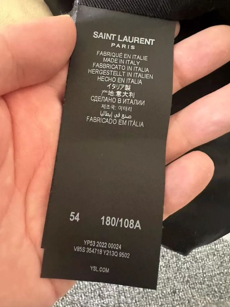 Saint Laurent Paris Saint Laurent Paris White wool patchwork leather Teddy jack Size US L / EU 52-54 / 3 - 5 Thumbnail