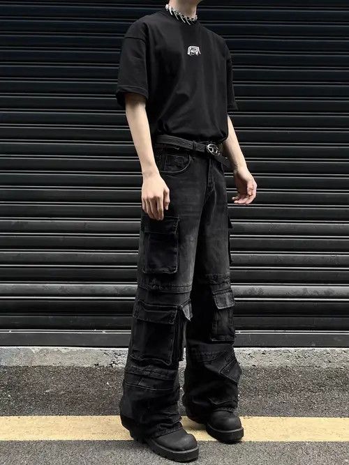 Japanese Brand Fukada x Asami Black Vintage Loose Casual Jeans Size US 28 / EU 44 - 4 Thumbnail