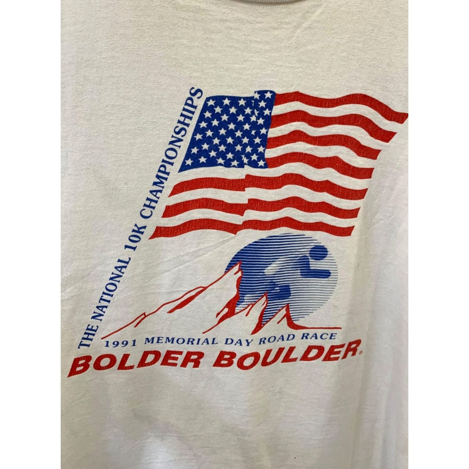 Nike VINTAGE Nike Bolder Boulder T-Shirt USA Made 1991 Single Stitch S Mens White Size US S / EU 44-46 / 1 - 6 Thumbnail