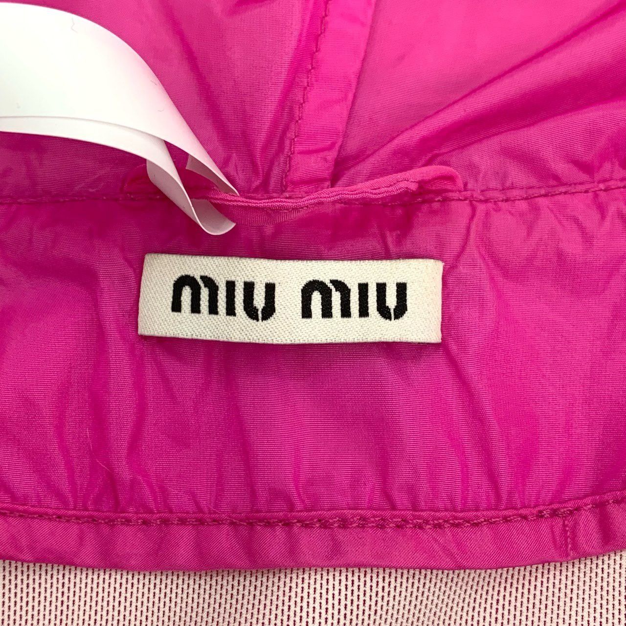 Miu Miu [MiuMiu] Logo-Lettered Lace Placket Hooded Trench Coat Pink Size XS / US 0-2 / IT 36-38 - 2 Thumbnail