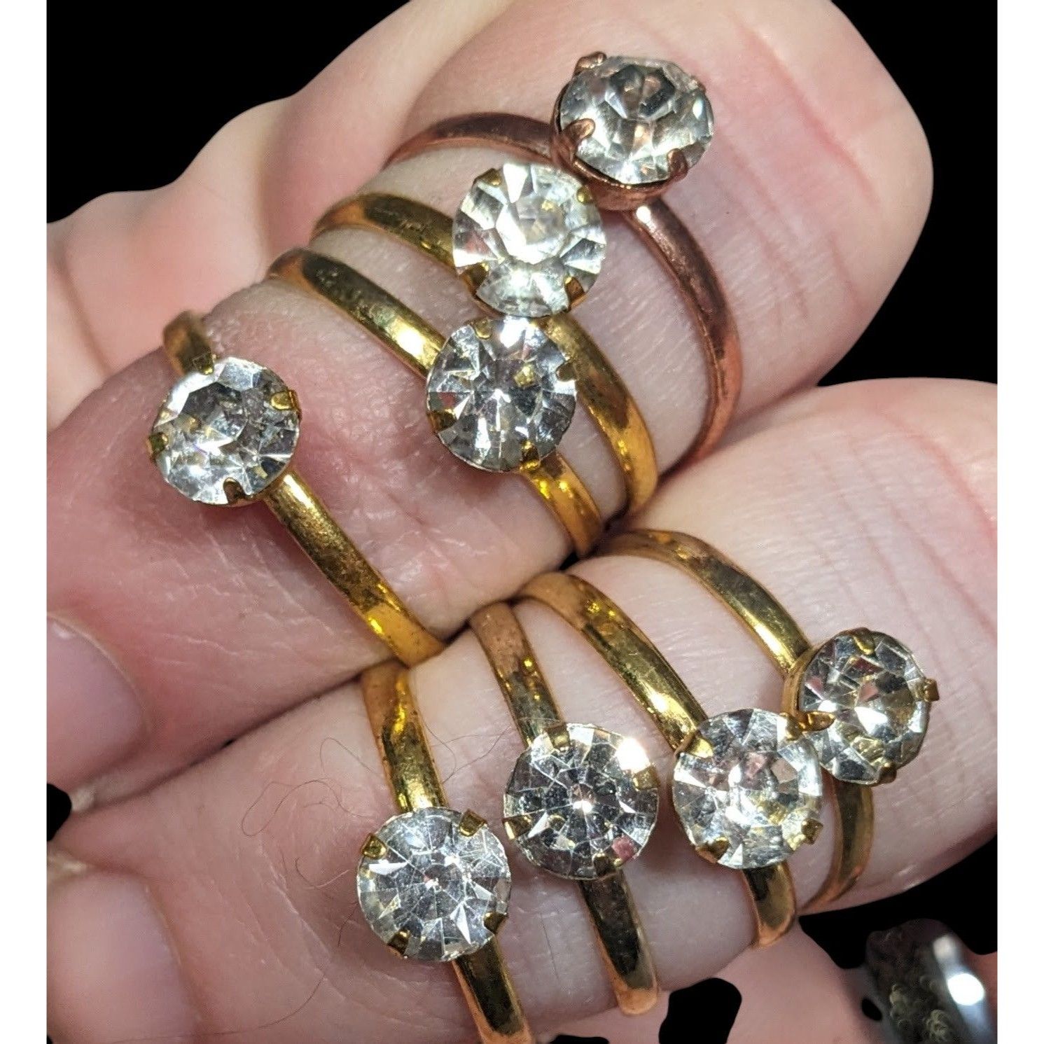 Other Casual Adjustable Large Rhinestone Gemmed Rings (8) Size ONE SIZE - 1 Thumbnail