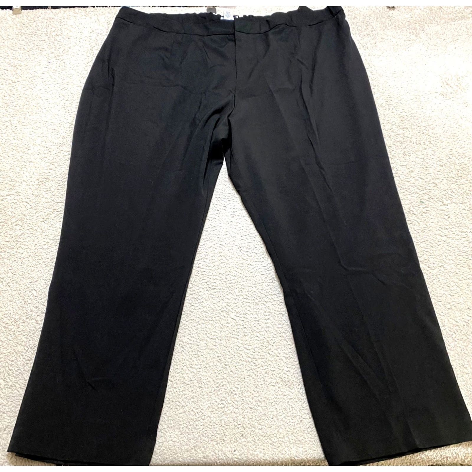 Vintage Catherines Pants 32W Plus Black Straight High Rise Dress Pants Womens Regular Size 32W Black Front Pockets NWT Size 24" / US 00 / IT 34 - 2 Thumbnail