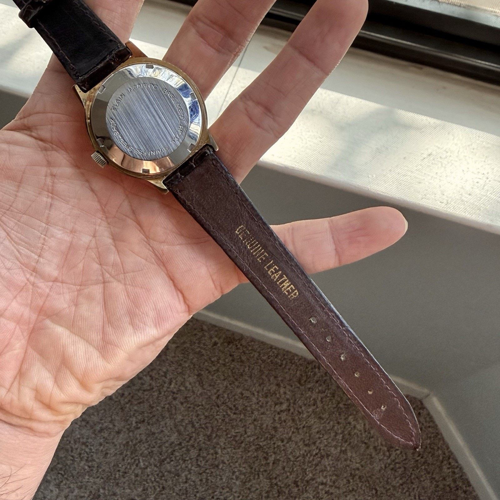 Elgin National Watch Company × Vintage Vintage Elgin Swiss Automatic Watch Brown Dial Gold Tone Size 34 - 10 Thumbnail