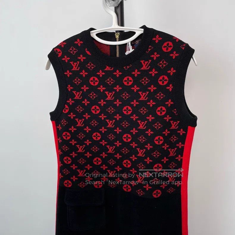 Louis Vuitton Louis Vuitton Black and red color-block presbyopic dress Size M / US 6-8 / IT 42-44 - 2 Thumbnail