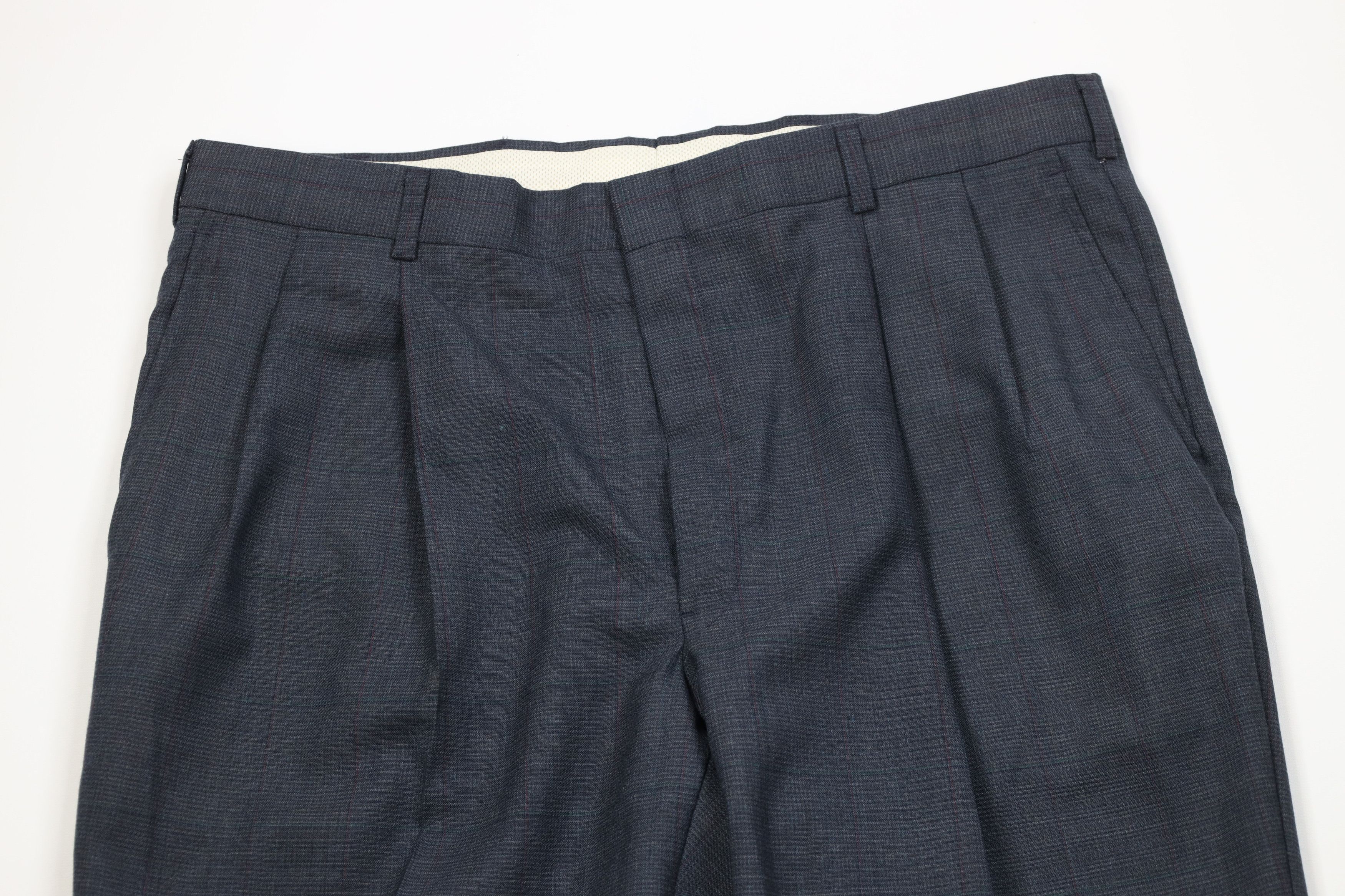 Vintage Vintage 70s Knit Wide Leg Chino Pants Houndstooth Plaid USA Size US 38 / EU 54 - 2 Thumbnail