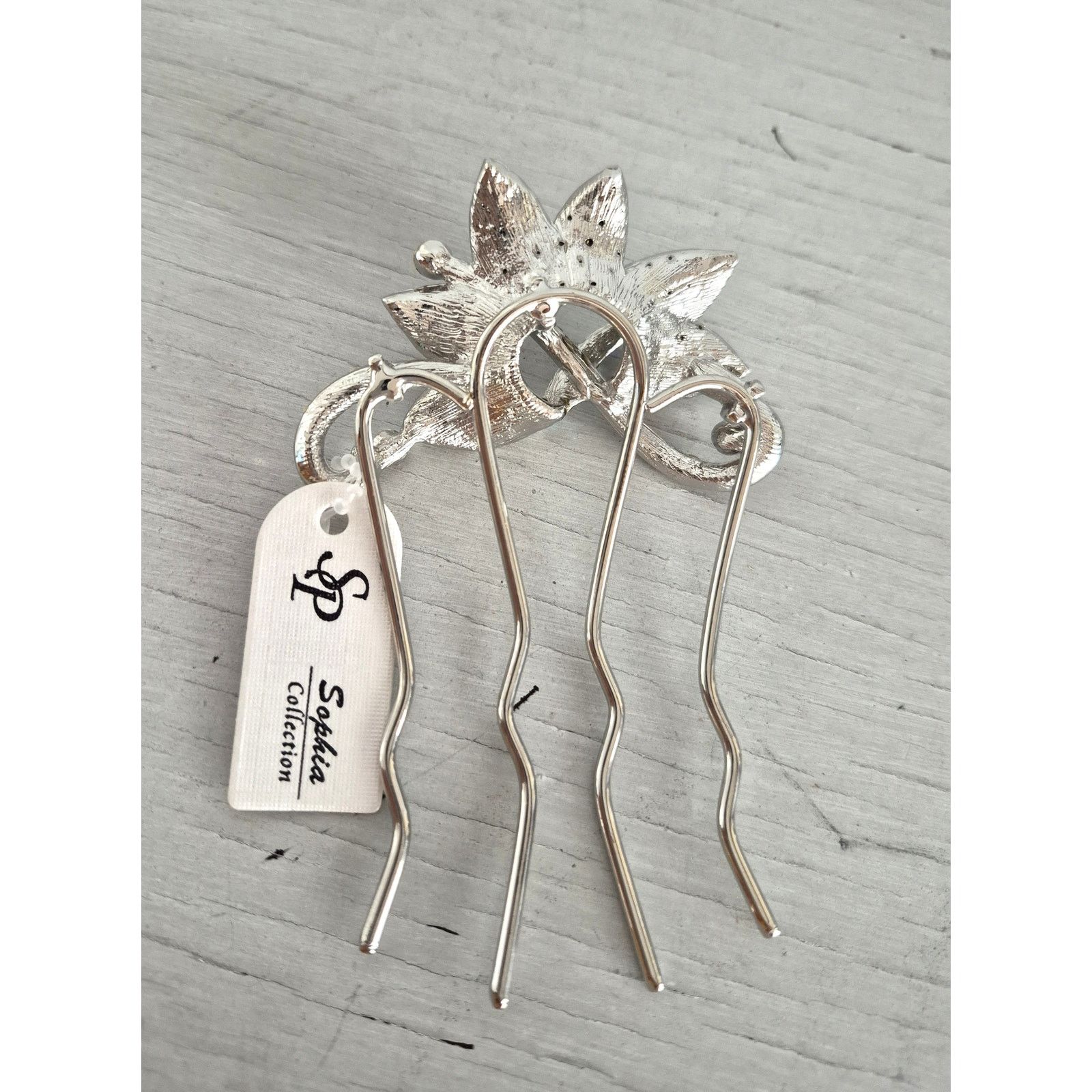 Other Silver tone Bridal Long Comb Barrette Hairpiece Size ONE SIZE - 2 Thumbnail