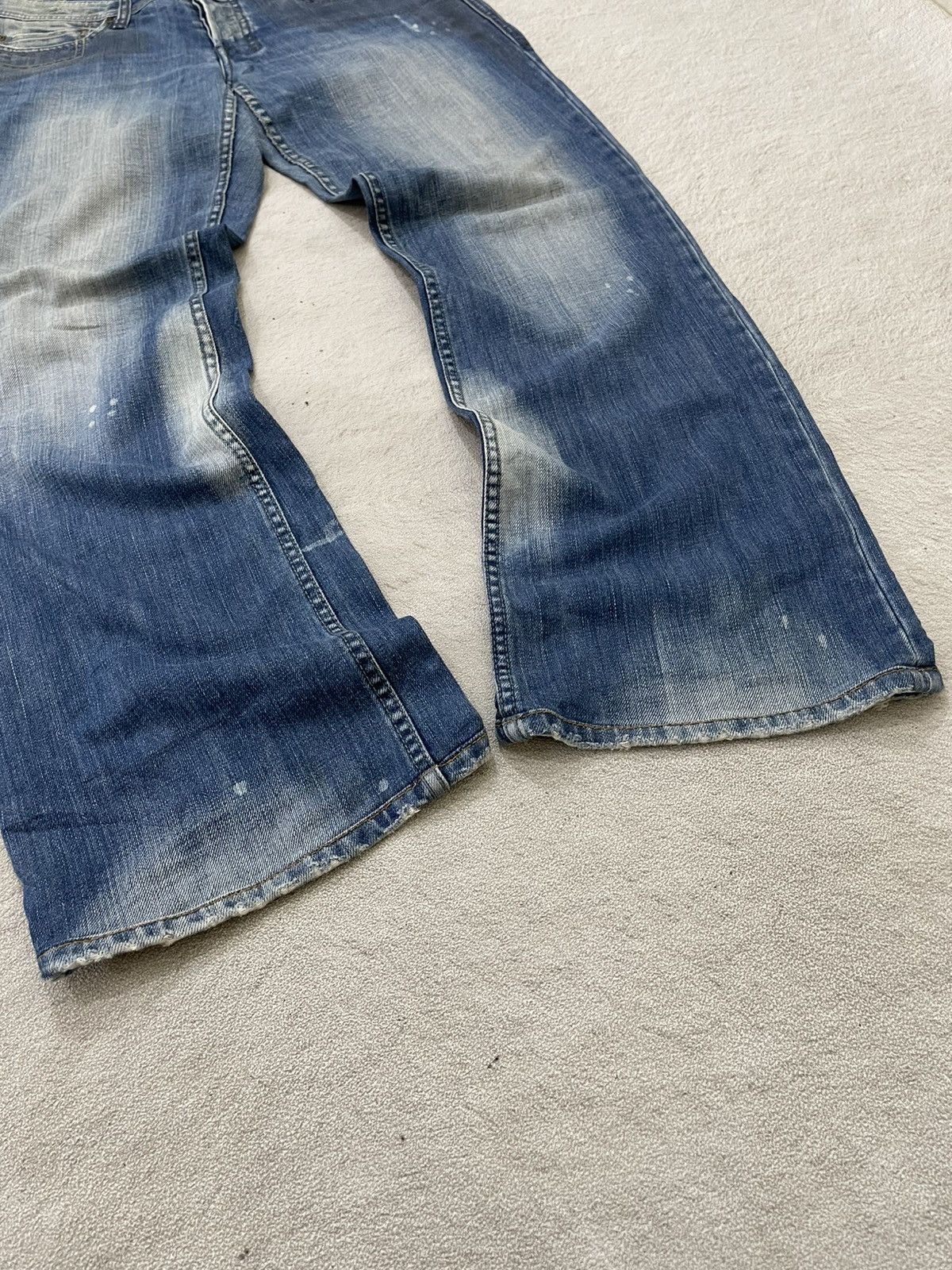 Japanese Brand 2000s Japanese Flare Denim Heavy Fade Distressed Jeans Y2K Size US 33 - 3 Thumbnail