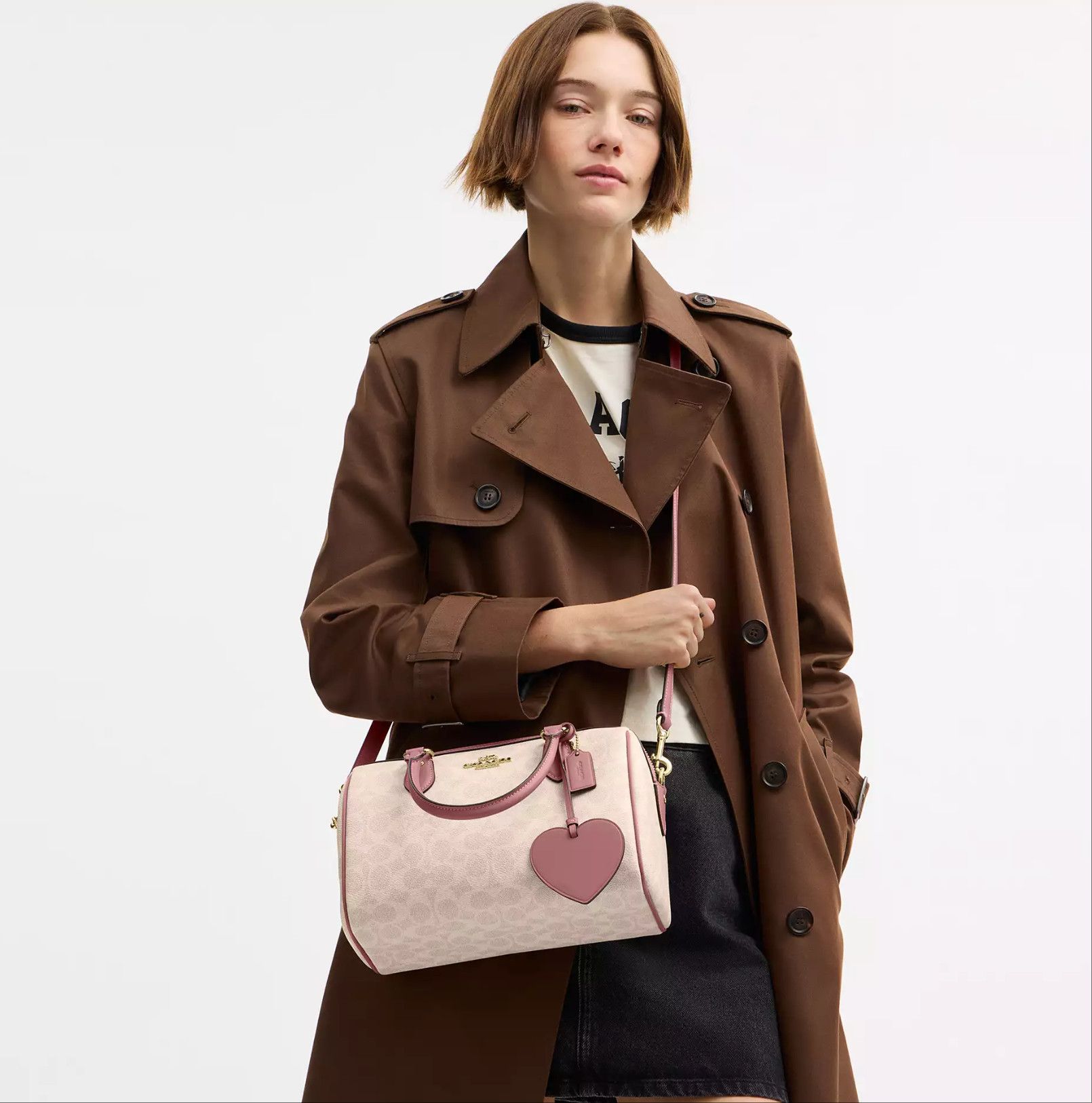 Coach Rowan Satchel Bag In Signature Canvas With Heart Charm CDB21 Size ONE SIZE - 12 Thumbnail