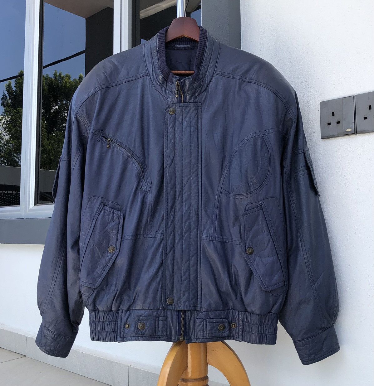 Sports Specialties 🔥VTG Pia Sports Racing Soft Sheepskin Leather Bomber Jacket Size US XL / EU 56 / 4 - 21 Thumbnail