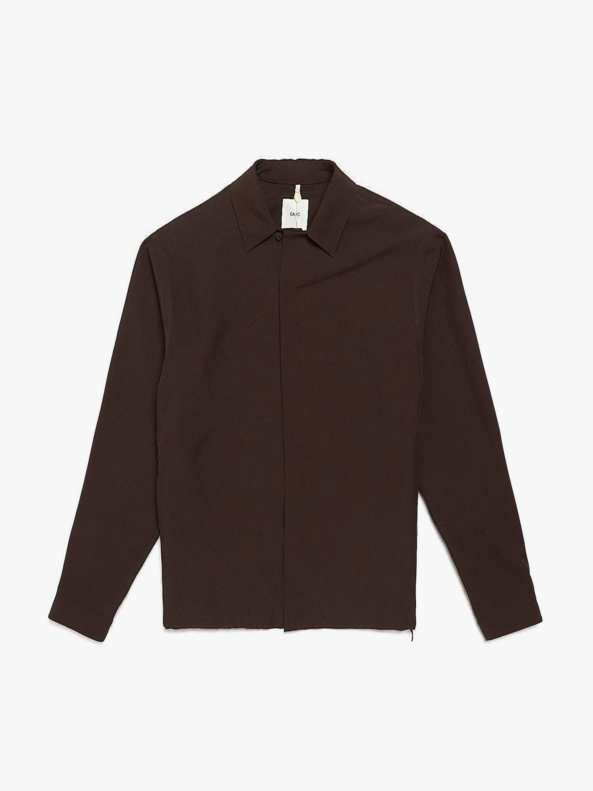 OAMC Dark Brown Logo Embroidered Polyester Shirt Size US XL / EU 56 / 4 - 1 Thumbnail