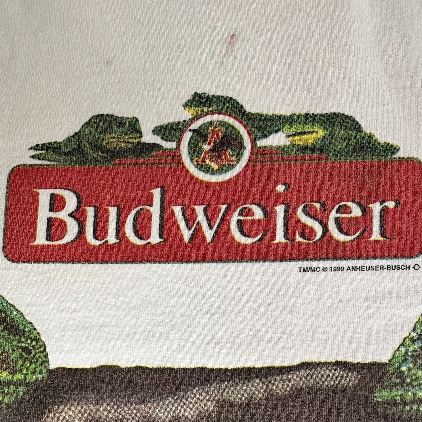 Budweiser Vintage 90s Budweiser Tank Top Funny Lizard Frog Beer Tee Size US XL / EU 56 / 4 - 4 Thumbnail