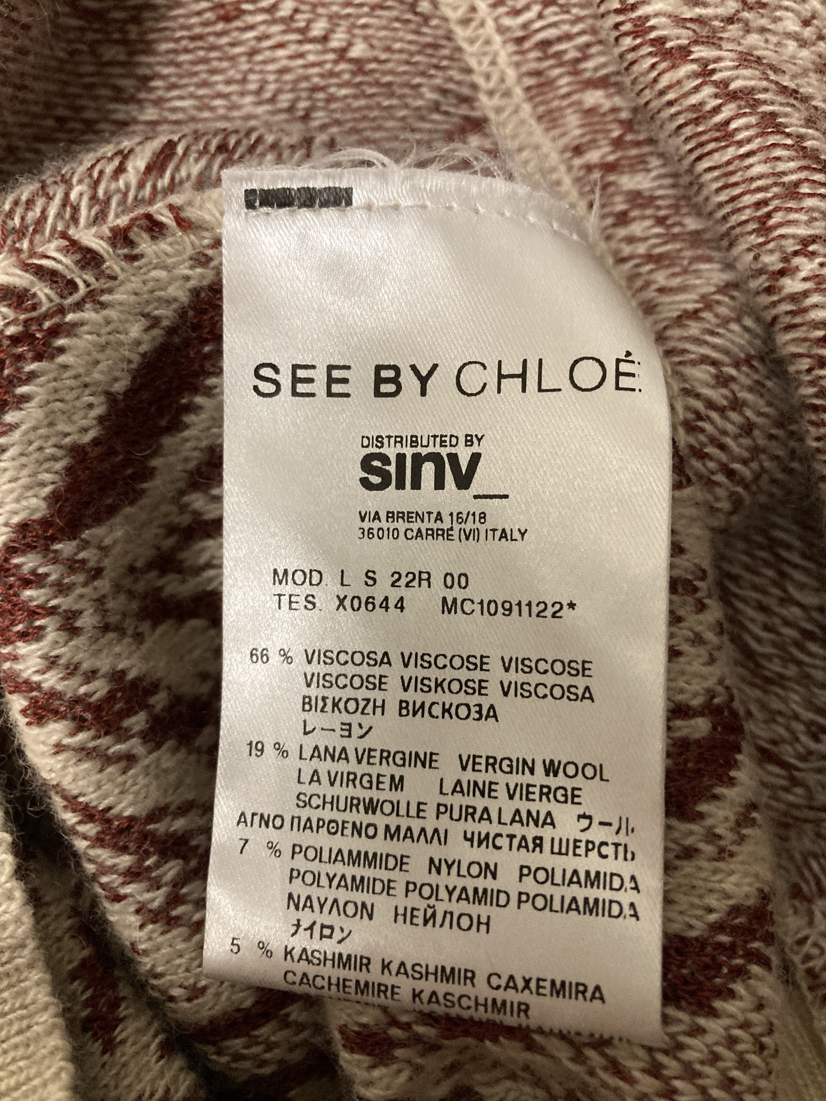 See by Chloe See By Chloe Red Jacquard Knit Asymmetrical Mini Dress Size S / US 4 / IT 40 - 7 Thumbnail