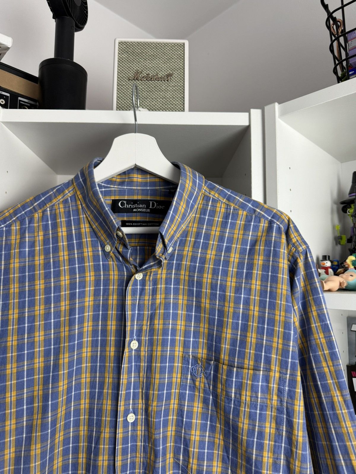 Christian Dior Monsieur × Dior × Vintage Vintage 90s Christian Dior Egyptian cotton checked shirt XL Size US XL / EU 56 / 4 - 3 Thumbnail
