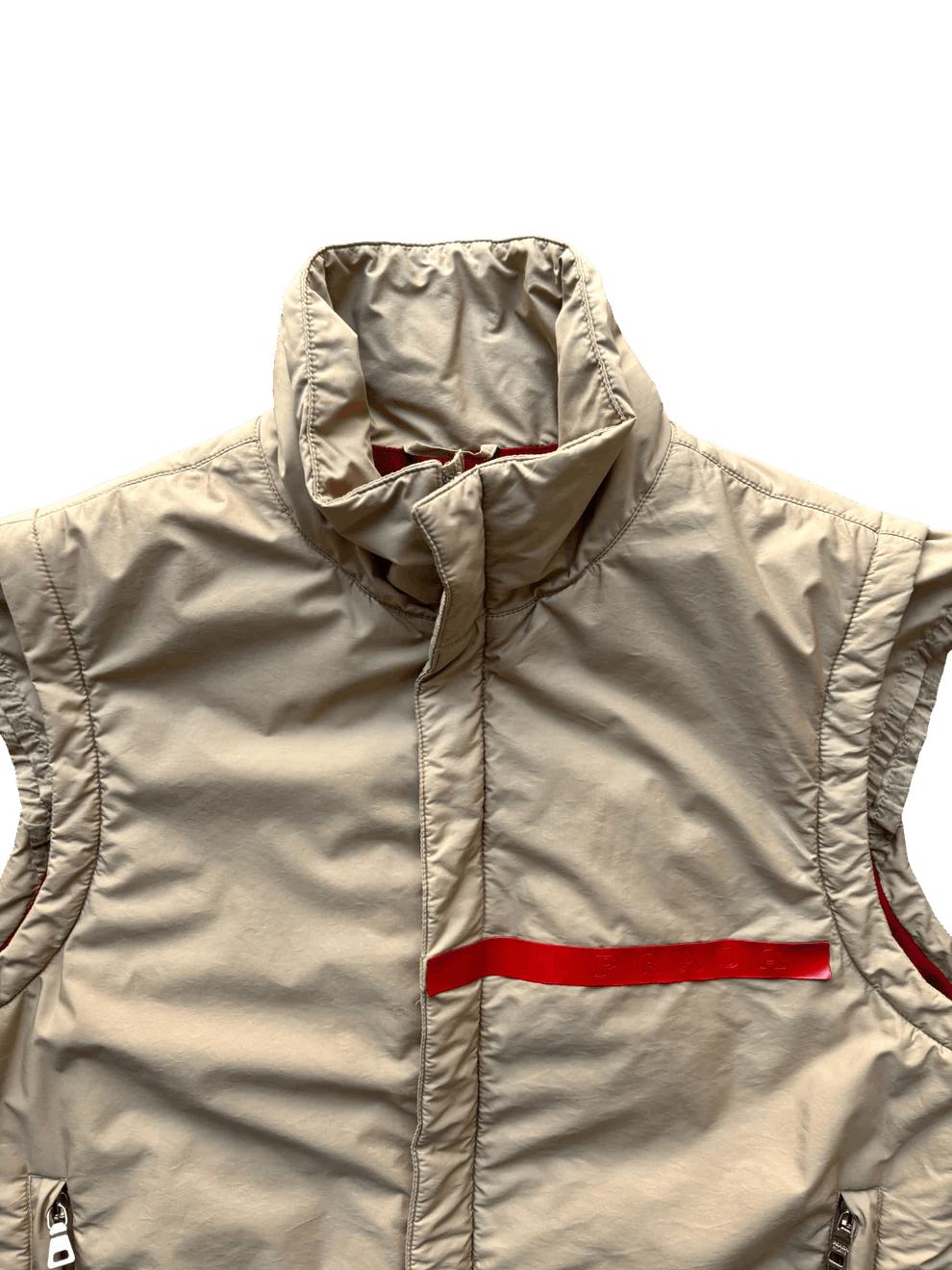 Prada S/S2002 Prada Sport Beige Padded Lined Vest (M) Size US M / EU 48-50 / 2 - 2 Thumbnail
