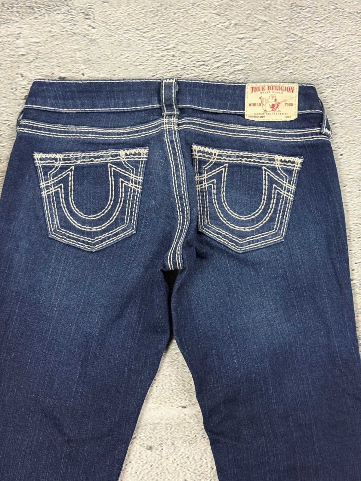True Religion True Religion jeans capri straight blue white thick stitch Size 26" / US 2 / IT 38 - 2 Thumbnail