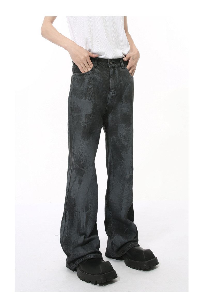 Japanese Brand × Jean Vintage washed loose distressed ink-splashed flared jeans Size US 32 / EU 48 - 2 Thumbnail