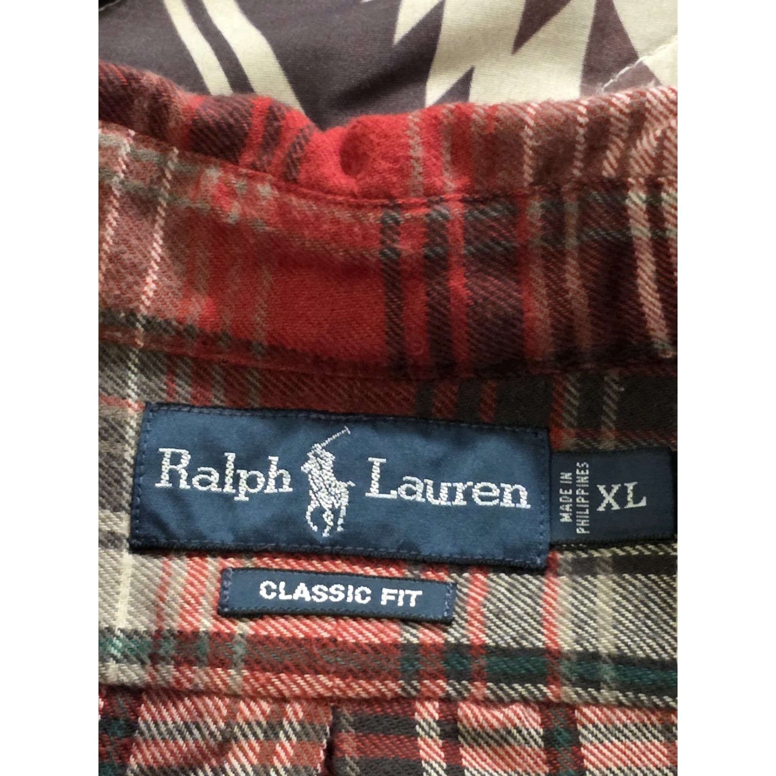 Ralph Lauren VINTAGE Ralph Lauren Long Sleeve Flannel Button-Up Plaid Red XL Men's Shirt Size US XL / EU 56 / 4 - 7 Thumbnail