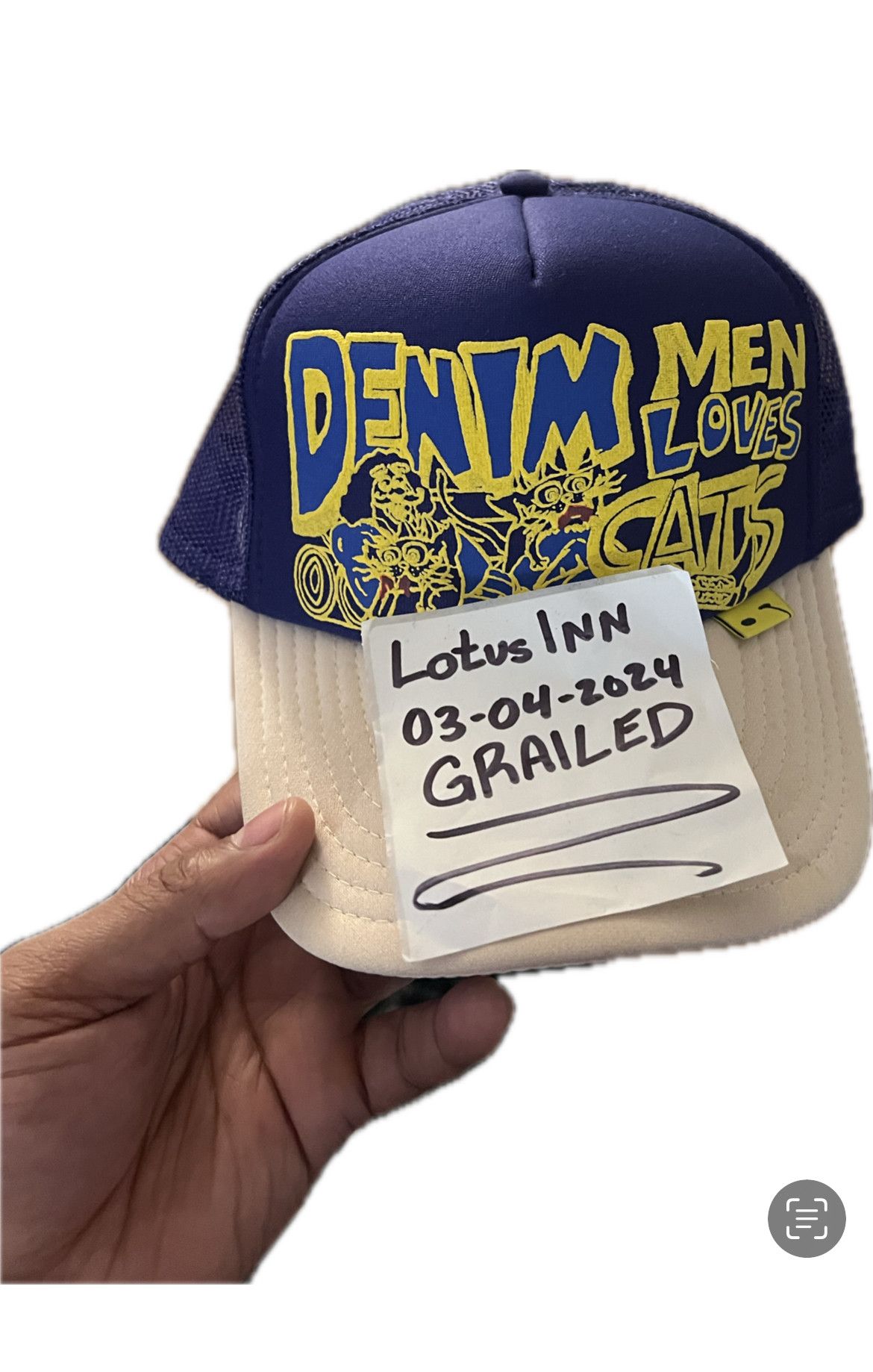 image of Kapital Denim Men Love Cats Trucker Cap in Purple