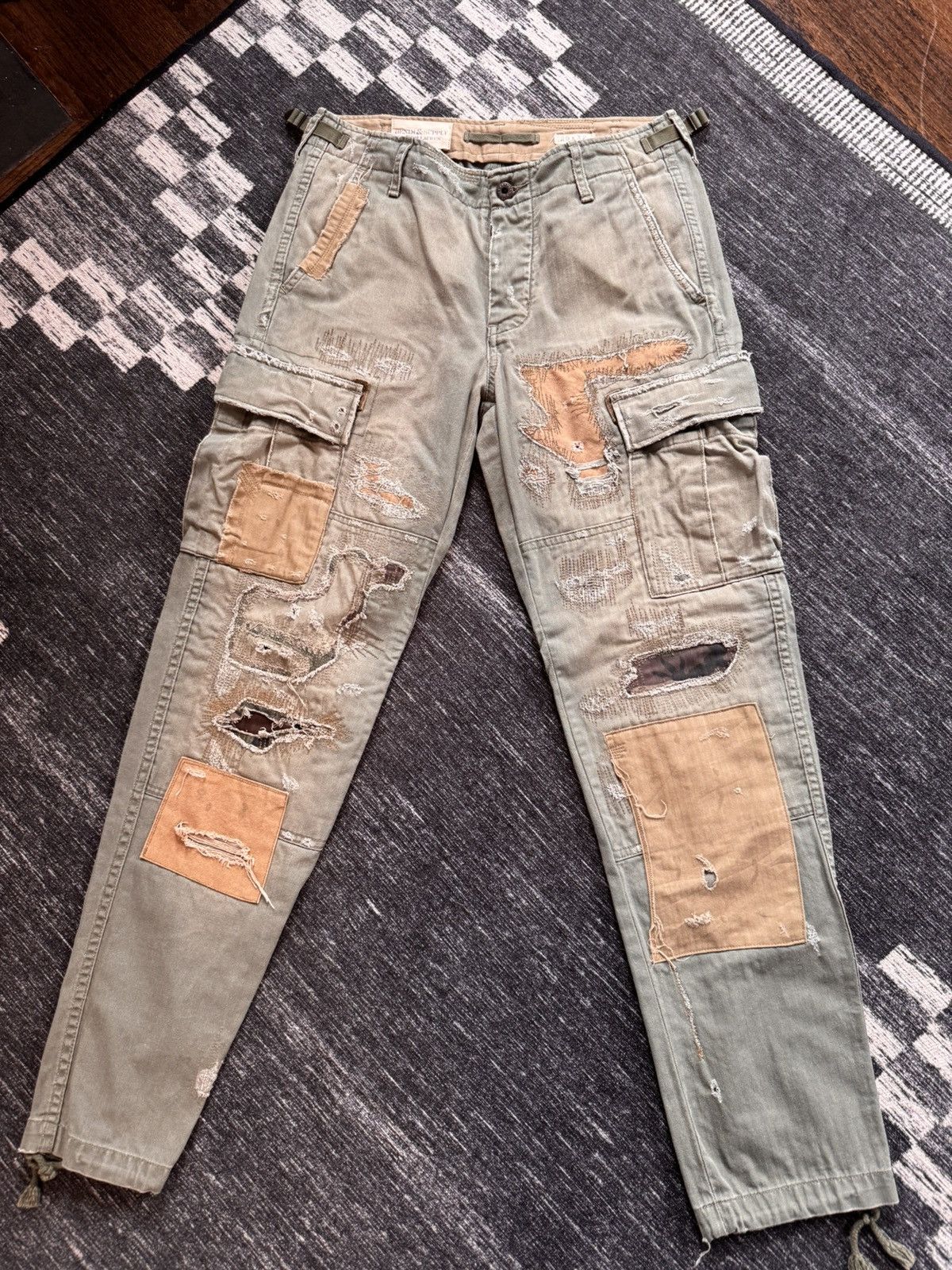 Denim & Supply Ralph Lauren Denim & Supply Ralph Lauren Distressed Patch Cargo Pants Size US 29 - 1 Thumbnail