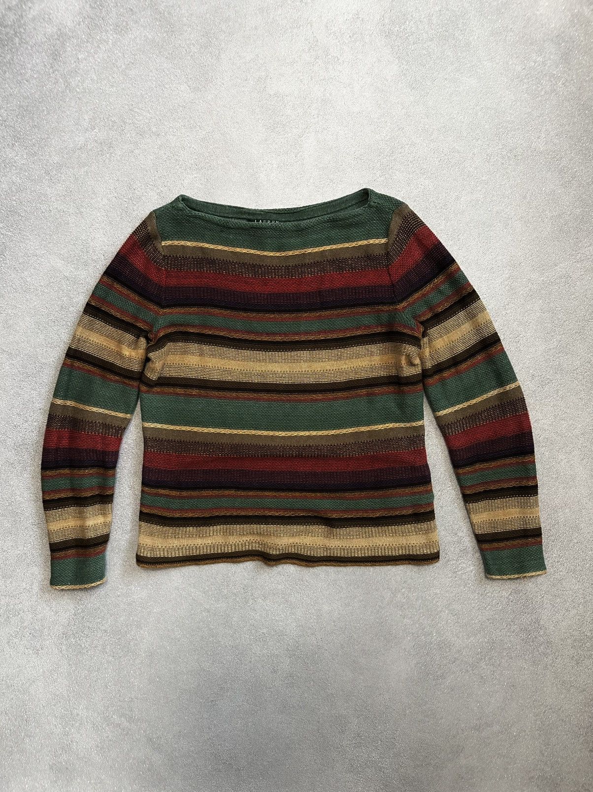 Ralph Lauren Vintage Lauren Ralph Lauren Striped Knit Sweater Size M / US 6-8 / IT 42-44 - 1 Thumbnail