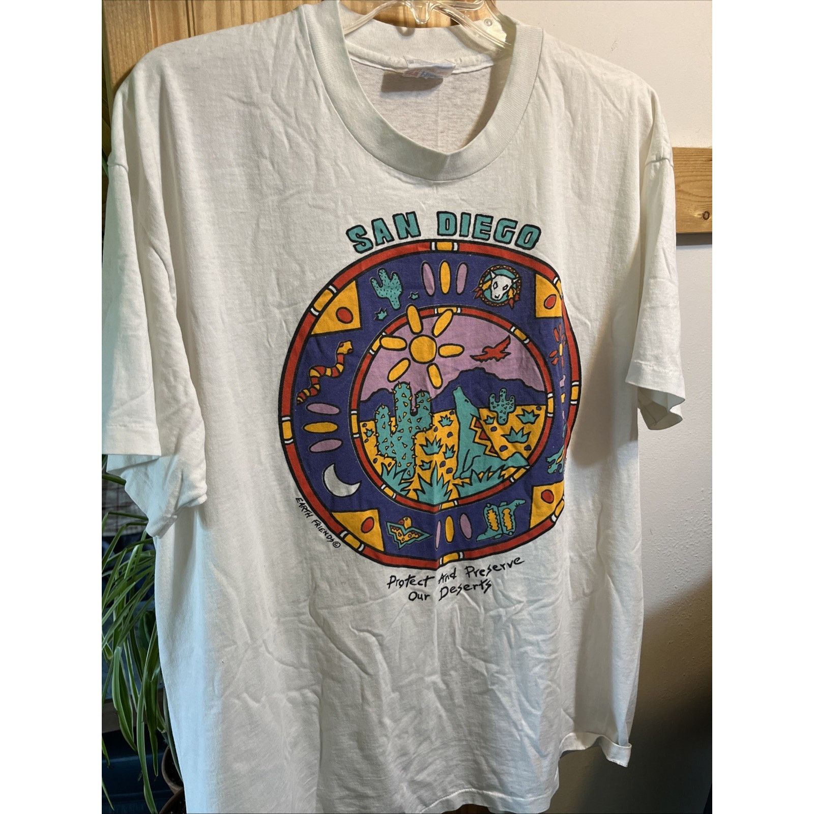 Hanes VTG Earth Friends Protect Deserts Tee XL San Diego Cotton Size US XL / EU 56 / 4 - 2 Thumbnail