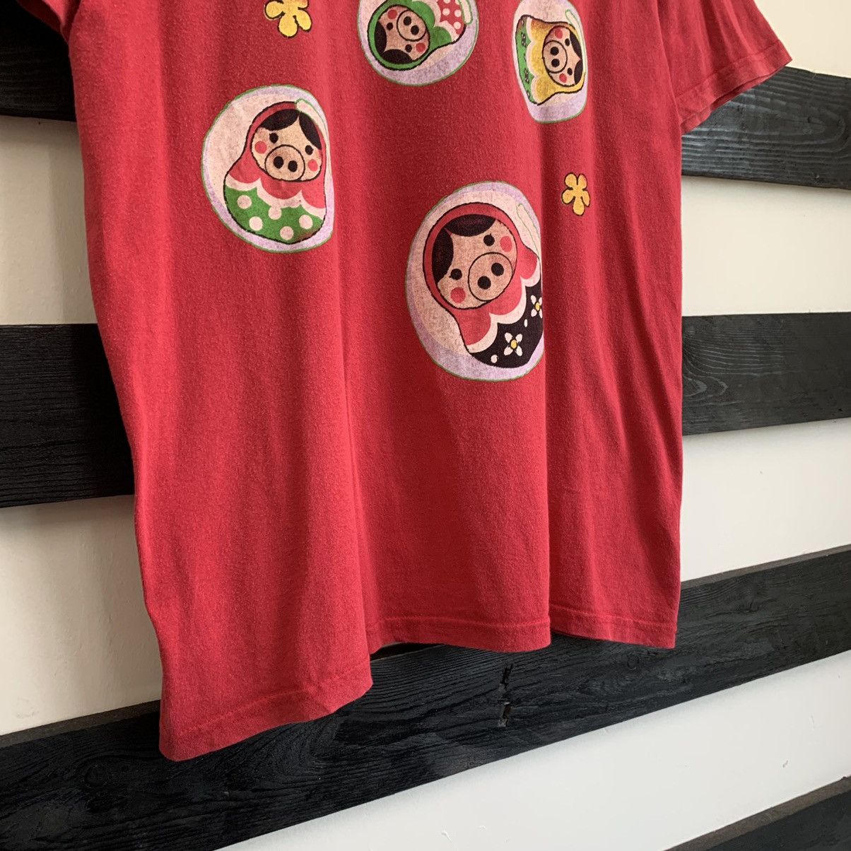 Hysteric Glamour × Japanese Brand × Le Grande Bleu (L.G.B.) Drugstore’s Pig Motive Red Tshirt Size US L / EU 52-54 / 3 - 4 Thumbnail
