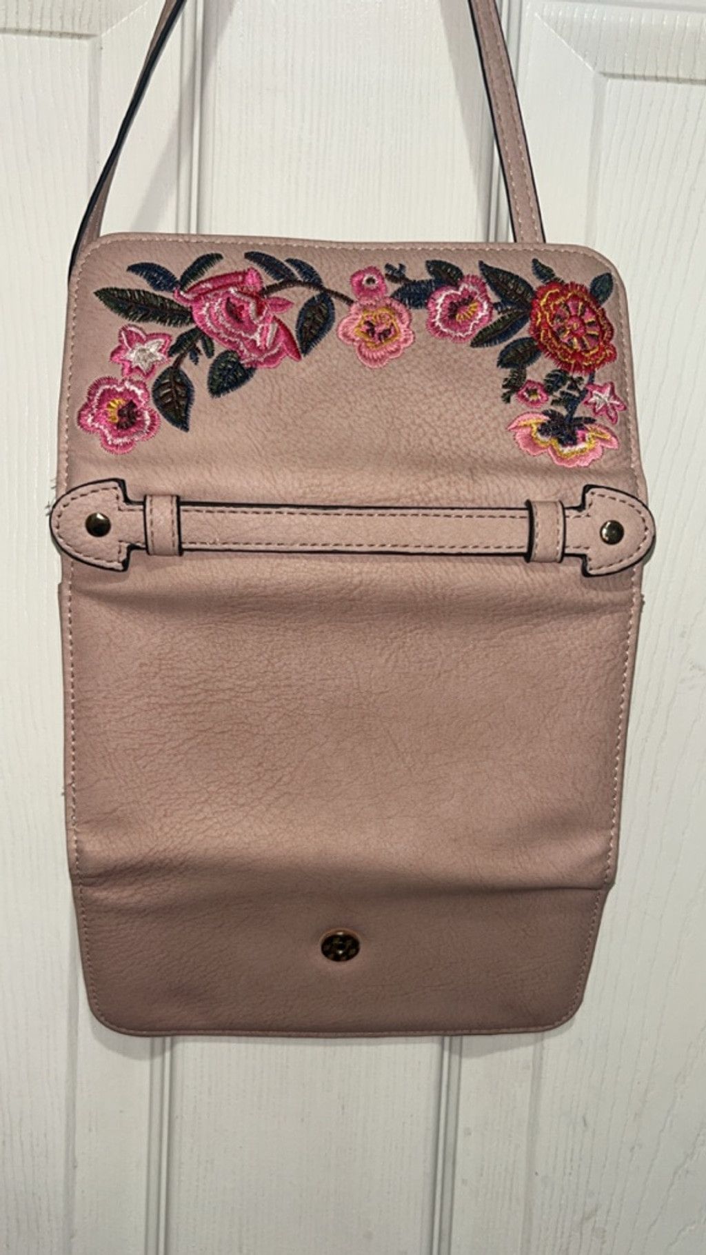 The Unbranded Brand embroidered Crossbody Bag One Size Pink w Floral Embroidery Size ONE SIZE - 4 Thumbnail