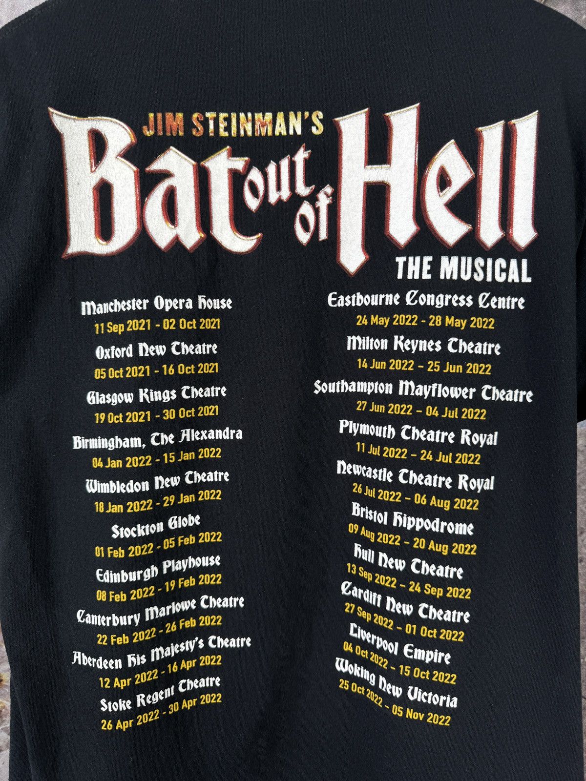 Vintage Men’s Bat Out Of Hell The Musical T-Shirt Size Medium Size US M / EU 48-50 / 2 - 13 Thumbnail