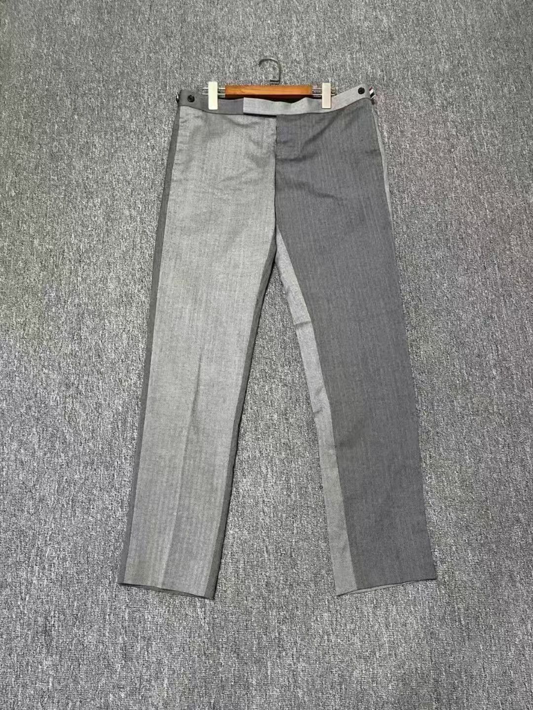 Thom Browne Thom Browne color-block herringbone wool trousers-yw Size US 29 - 1 Thumbnail