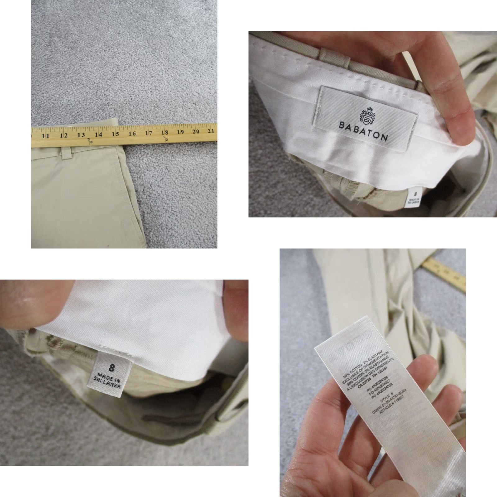 Vintage Babaton Pants Womens 8 Beige Cotton Chinos Bootcut *Stain Size 30" / US 8 / IT 44 - 8 Thumbnail
