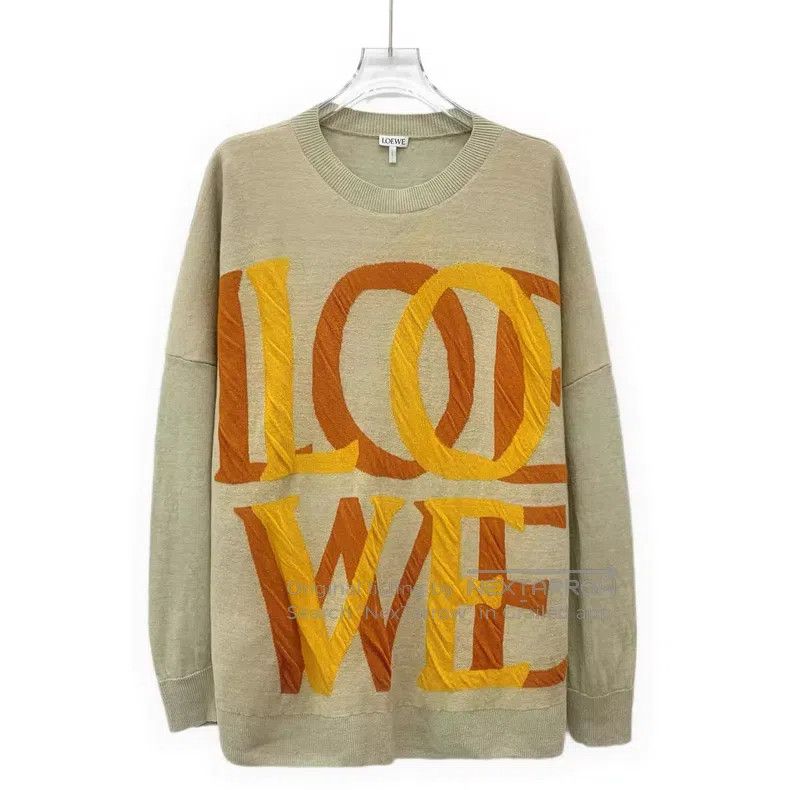 Loewe Loewe Brown Logo Letter Printed Linen Crew Neck Long Sleev Size XS / US 0-2 / IT 36-38 - 1 Thumbnail