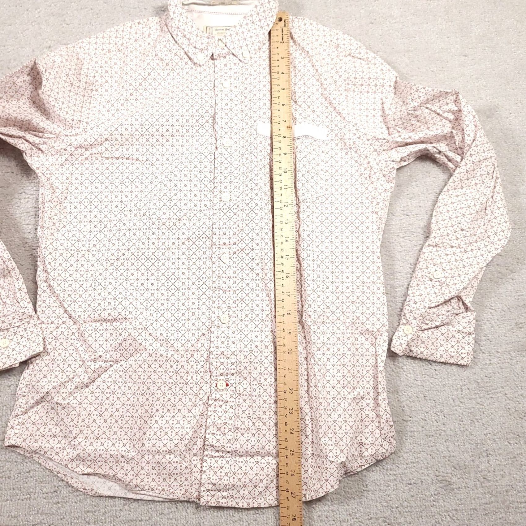 Alexander Julian Colours By Alexander Julian Geometric Stretch Button Down Shirt Men Medium White Size US M / EU 48-50 / 2 - 5 Thumbnail