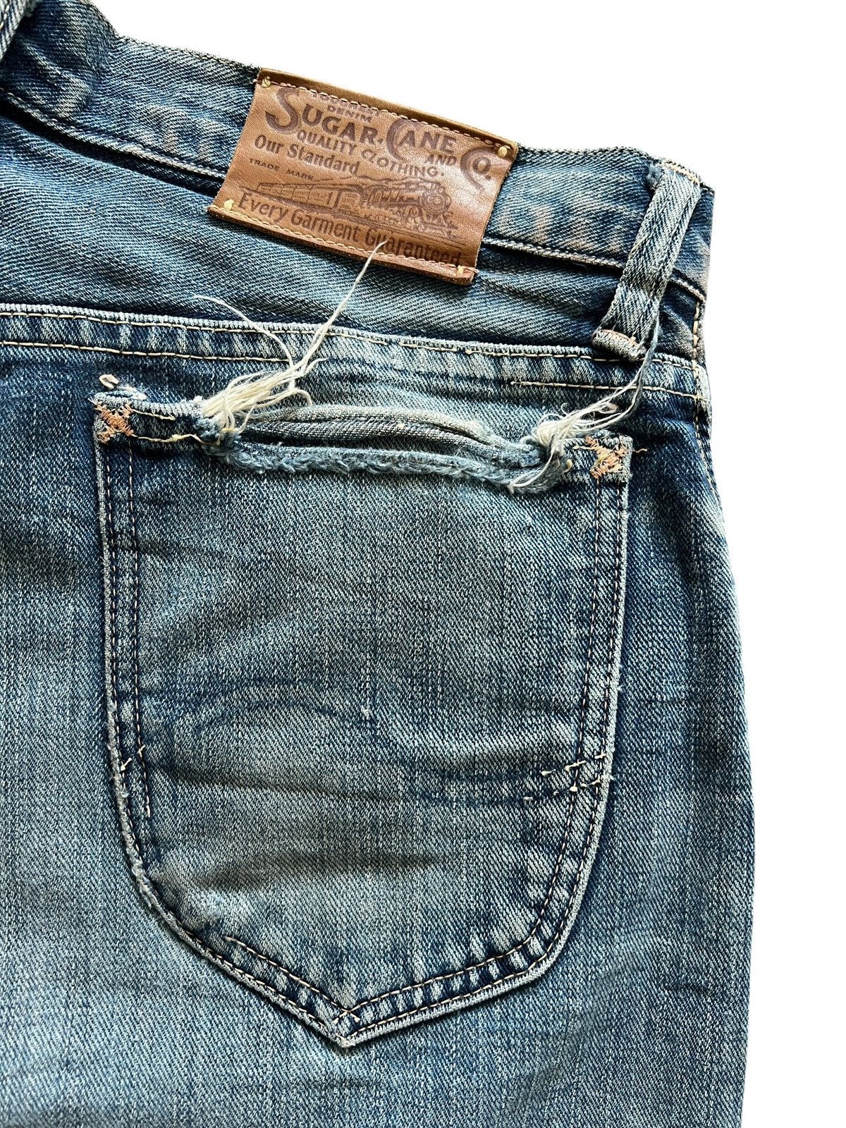 Sugar Cane 1990s Sugar Cane Toyo Enterprise Distressed Selvedge Jeans Size US 31 - 10 Thumbnail