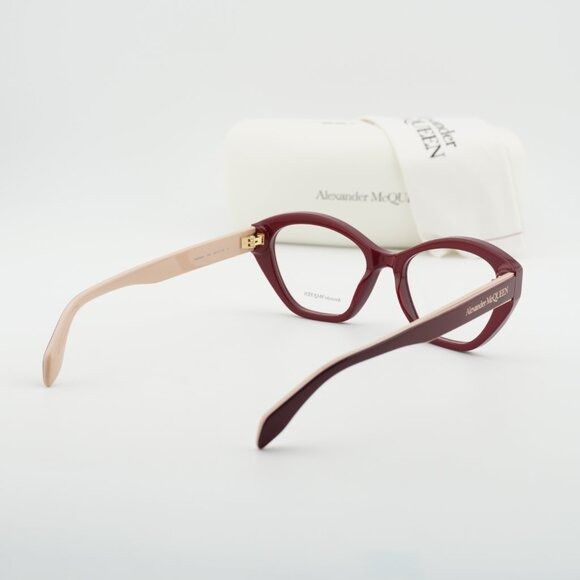 Alexander McQueen Alexander McQueen AM0360O 004 Eyeglasses Red/Beige 52mm Size ONE SIZE - 11 Thumbnail