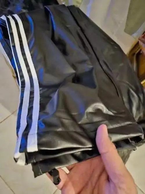 VIBE Y2k Black Track Leather Pants Size US 30 / EU 46 - 7 Thumbnail